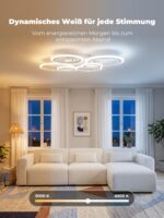 YOLEDY 6-Ring LED-Deckenleuchte mit Fernbedienung & App-Steuerung – Dimmbar für Wohnzimmer – Bild 5
