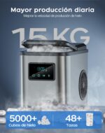 KeeGone Eiswürfelmaschine Edelstahl – 15 kg Eis in 24h mit LED-Display & Selbstreinigung – Bild 8