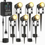 HIBOITEC LED Gartenbeleuchtung 6er Set mit Transformator – Dimmbar & Fotosensor für Aussen