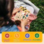 Hoarosall Montessori Aktivitätsbrett mit Uhr – 10 LED-Schalter Sensorikspielzeug ab 1 Jahr – Bild 5