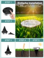 FIFlying Solar Bodenleuchten 10er Set – Gartenbeleuchtung IP65 Wasserdicht mit 8 LEDs – Bild 5
