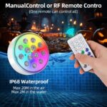 vsshe Poolbeleuchtung LED Unterwasser 2er Set – IP68 wasserdicht mit Fernbedienung & 16 Farben – Bild 8