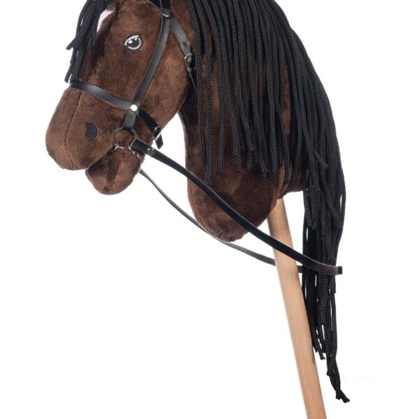 HKM Kids Hobby Horse Steckenpferd 40 cm mit Trense – Braun für Dressur & Sprünge