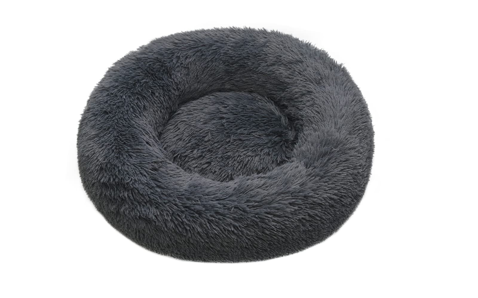 TOHDNC Rundes Haustierbett 60 cm – Flauschiges Plüsch Donut Katzenbett für Katzen & Hunde