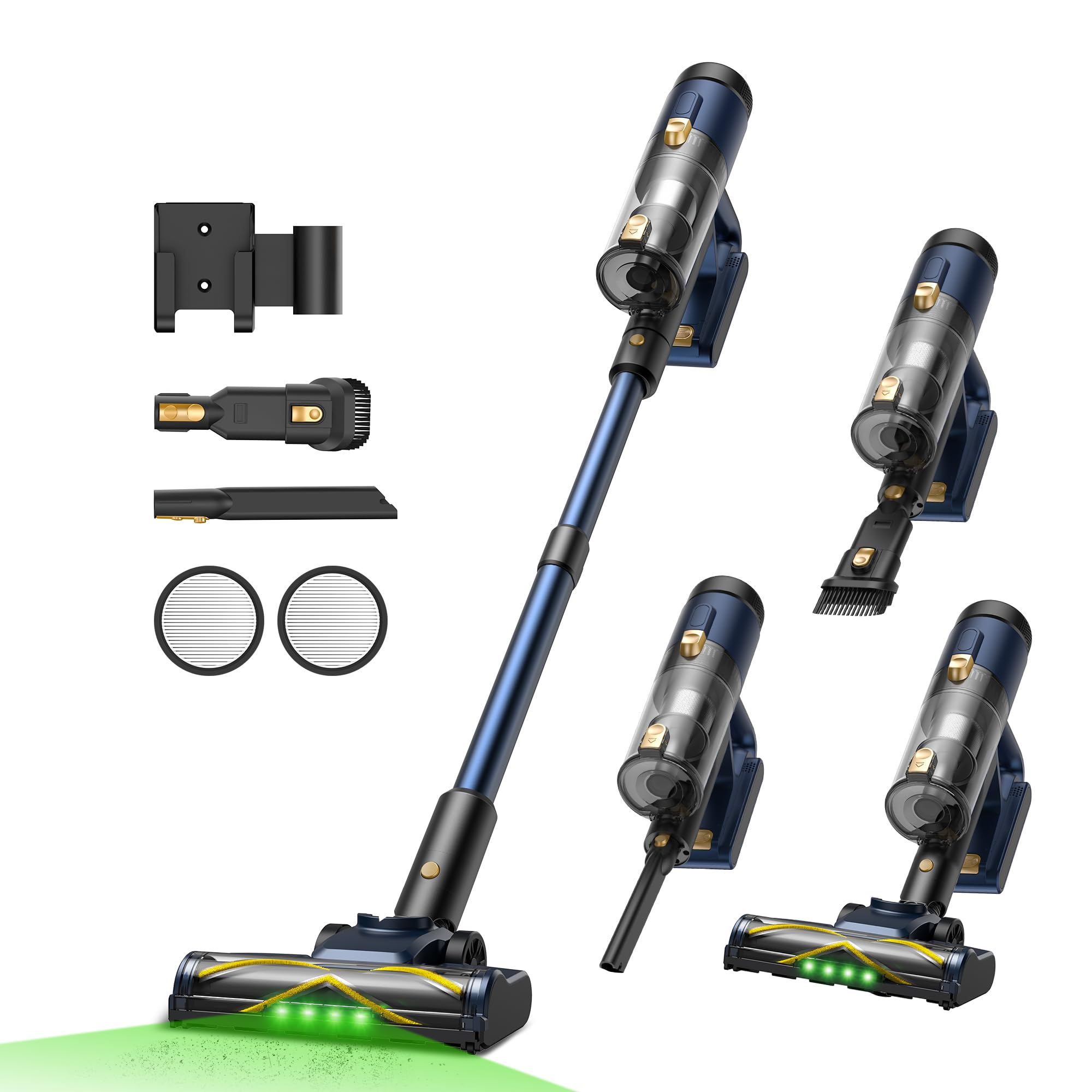 Vexilar V12 Akku-Staubsauger kabellos – 50 kPa Saugkraft, 50 Min Laufzeit, 6-in-1