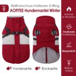 AOFITEE Hundemantel Winter für Mittelgrosse Hunde – Wasserdicht & Winddicht mit Fleece – Bild 3