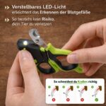 Kaninchenwiese Krallenschere mit LED-Licht – Edelstahl Nagelschere für Kaninchen & Meerschweinchen – Bild 2