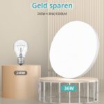 MGEELED LED Deckenleuchte 36W 4300LM 3000K – Energiesparend für Badezimmer & Wohnräume Ø23cm – Bild 3