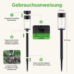 UME Solar-Gartenleuchten 3000K Warmweiss – 6er Set Wegeleuchten für Garten & Terrasse – Bild 5