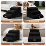 Thihome 3-Stufen Hundetreppe 60x40x40cm – Gelenkschonende Haustierrampe mit Rutschschutz – Bild 9