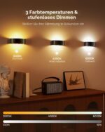 FULNIX 2er Set Akku-Wandleuchte mit Bewegungsmelder – Smart Innenbeleuchtung mit RGB & Fernbedienung – Bild 7