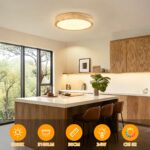 Dehobo LED Deckenleuchte 24 W Holz ∅ 30 cm – Moderne Deckenlampe mit 3100 lm für Schlafzimmer & Küche – Bild 6