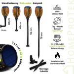 2er Set Solar Fackeln mit 96 LEDs – Flammeneffekt Gartenbeleuchtung IP65 wasserdicht – Bild 2