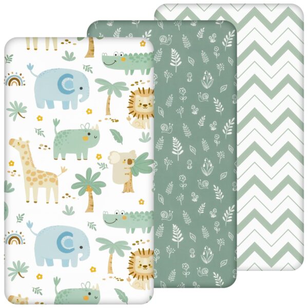Yukkidds Spannbettlaken 70x140 cm – 3er Pack Babybettlaken mit SnugFit-Technologie