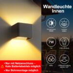 HANDSONIC LED Wandleuchte 7W Aluminium – Up & Down Licht Warmweiss 3000K für Innen – Bild 2