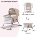 Kinderkraft Lovi 3-in-1 Kinderreisebett – Wiege & Schaukelbett für Neugeborene – Bild 5