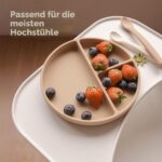 Moonkie 3er Silikon-Kinderteller-Set mit Saugnapf & Besteck – BPA-frei & spülmaschinenfest – Bild 7