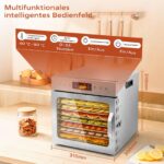 Dörrautomat Edelstahl mit 8 Tabletts – Temperaturbereich 35–90°C für Obst, Gemüse & Fleisch – Bild 2