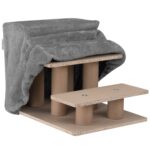 Juskys Hundetreppe 36 cm – Gelenkschonende Haustierrampe mit 3 Stufen & waschbarem Plüsch – Bild 9