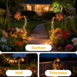 OUSFOT Solar-Gießkanne mit 90 LEDs & Kolibri-Projektion – Kaskaden-Gartenleuchte IP44 – Bild 7