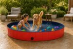 lionto Hundepool faltbar Ø 160 cm – Kratzfestes PVC-Planschbecken mit Anti-Rutsch-Boden – Bild 3