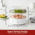 Classic Cuisine Elektro-Dampfgarer mit Timer – Multifunktionales Dampfgerät für gesunde Küche – Bild 2