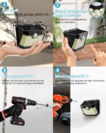 Aootek 5er Set Solarleuchten mit Bewegungsmelder – 120 LED Gartenbeleuchtung IP65 – Bild 5
