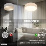 BRILONER LED Deckenlampe 30 cm mit Stoffschirm – Warmweiss für Wohn- & Schlafzimmer – Bild 9