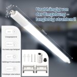 SNADER LED Feuchtraumleuchte 150cm, 48W 5280lm – IP65 Werkstattlampe mit 3 Farbtemperaturen – Bild 5