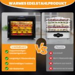 VarmBake Dörrautomat Edelstahl 7 Etagen – 0,56 m² Dörrfläche, 800W, 30-90°C – Bild 3