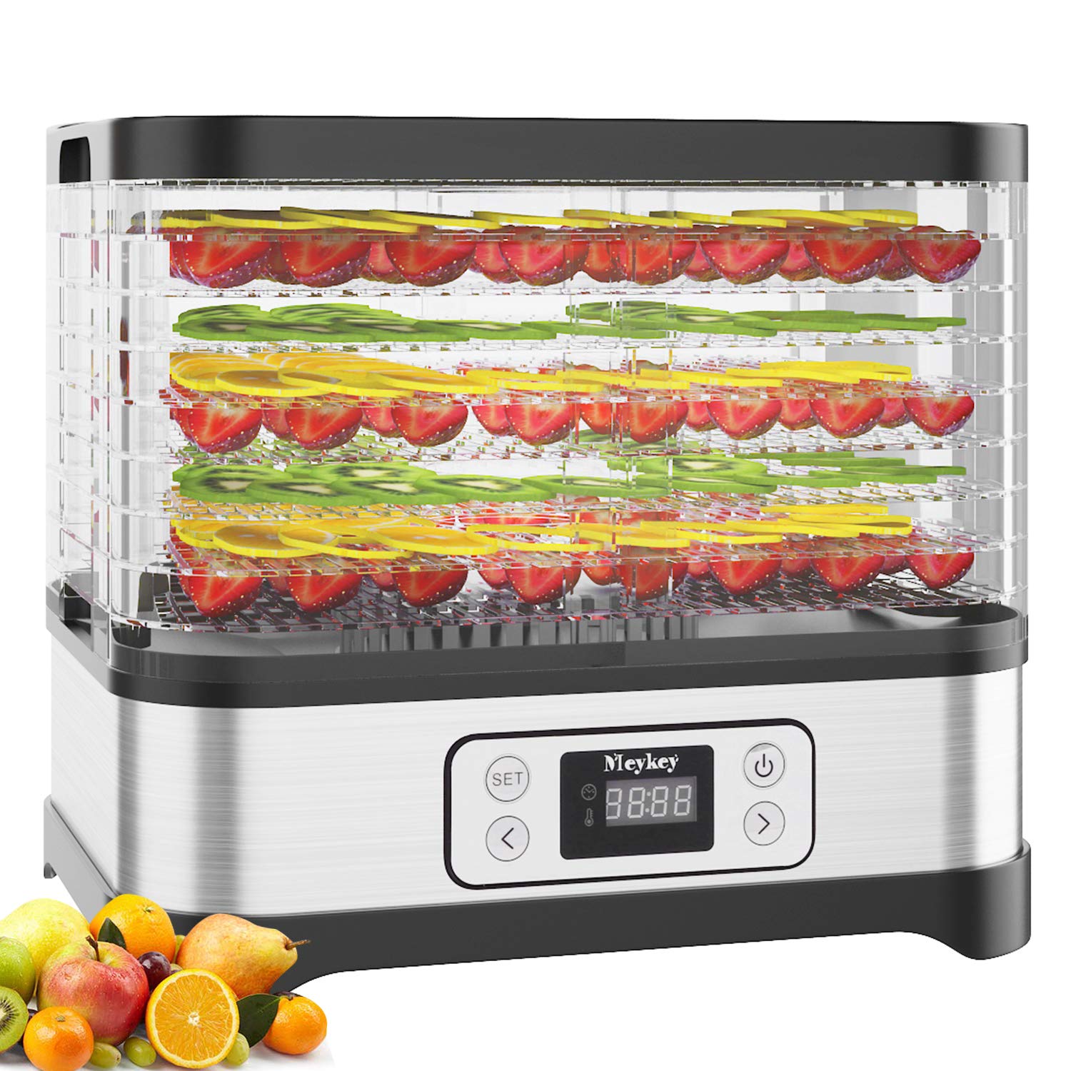 Nictemaw Dörrautomat 8 Etagen 400W – Edelstahl Dehydrator mit Timer & Temperaturregler