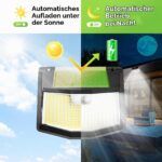 6er Set Solar Aussenleuchte 248 LED mit Bewegungsmelder – IP65 Gartenlampe 270° für Hof & Terrasse – Bild 2