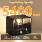 Dehobo Akku-Wandleuchte mit Bewegungsmelder & Fernbedienung – 5400mAh, 2er-Set Schwarz – Bild 2