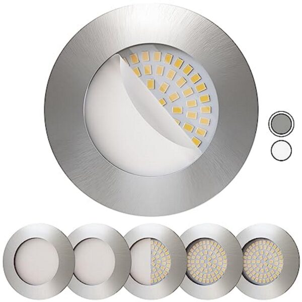 Scandinavian home Lysea 6er LED Einbaustrahler 230V 4,5W – Warmweiss für Bad & Wohnraum