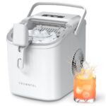 CROWNFUL Eiswürfelmaschine Tragbar – 9 Würfel in 6 Minuten, 12 kg/24h, Weiss
