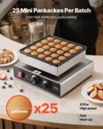 VEVOR Mini-Pfannkuchenmacher 25er – Elektrisches Waffeleisen mit Antihaftbeschichtung für Zuhause & Gastronomie – Bild 4