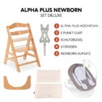 hauck Alpha+ Hochstuhl Newborn Set mit Deluxe Bouncer – 4in1 Mitwachsender Holzhochstuhl ab Geburt bis 90 kg – Bild 3
