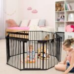 COSTWAY Kaminschutzgitter klappbar mit 8 Elementen – Sicherheitsgitter für Babys & Haustiere – Bild 2