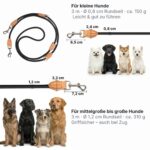 LeileiPaws 3 m Verstellbare Multifunktions-Hundeleine aus Nylon & Leder – Führleine für alle Hunderassen – Bild 3