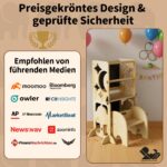 COSYLAND Lernturm 4in1 klappbar – Holz Stehhilfe, Schreibtisch & Elefanten-Hocker ab 1 Jahr – Bild 7