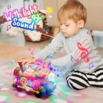 Gofimyee Leuchtendes Zugspielzeug – Pädagogisches Kriechspielzeug mit Lichtern & Musik für Babys – Bild 4