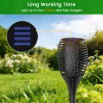 4er Set Solar Gartenfackeln mit 33 LED & Flammeneffekt – IP65 Solarleuchten für Außen – Bild 6