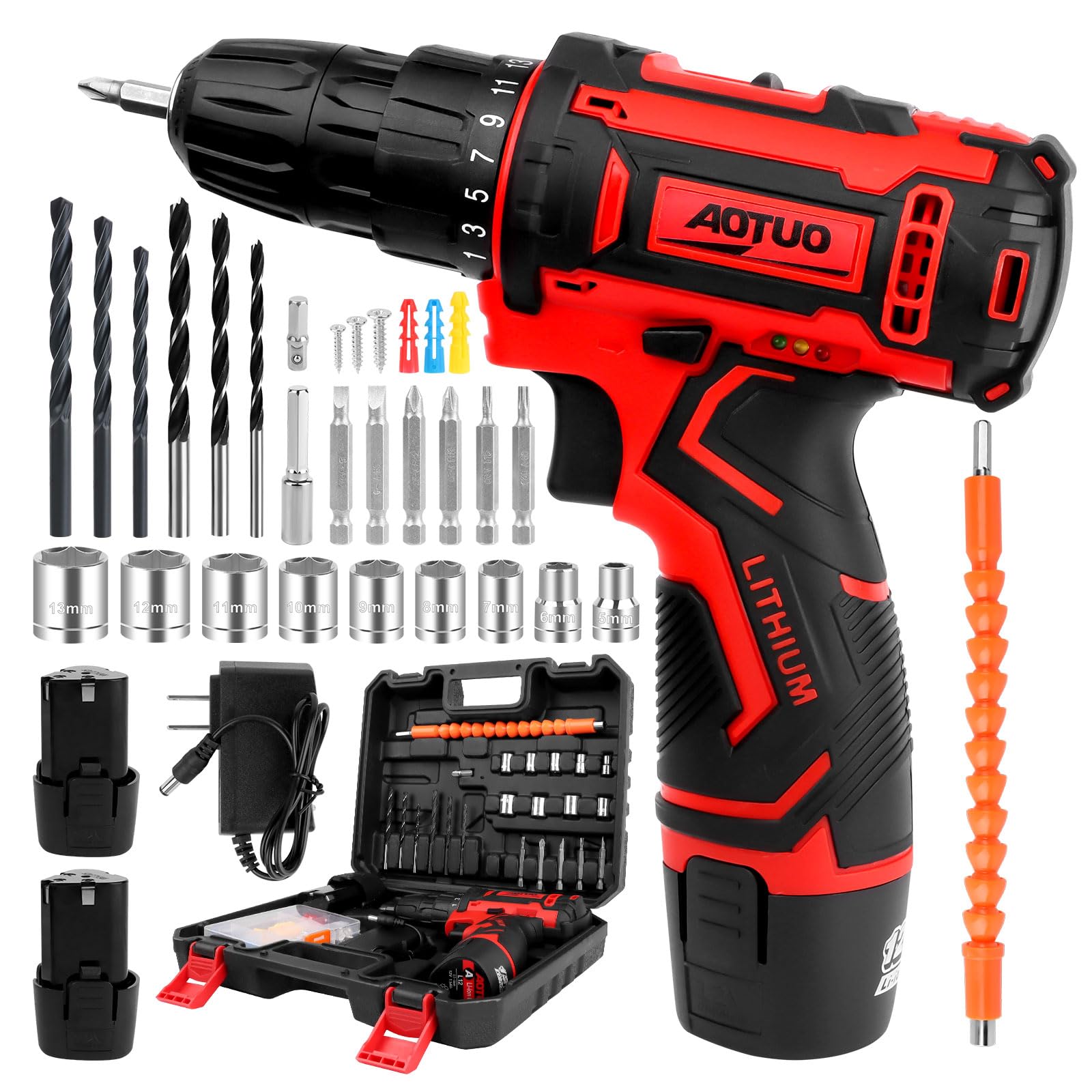 talifoca 12V Akkuschrauber Set – 25 Nm Drehmoment mit 2 Akkus & 25-teiligem Zubehör