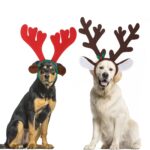 RANYPET Weihnachts-Geweih Stirnband Set für Hunde – Rentier-Kostüm Zubehör