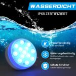 Carastek Unterwasser LED Licht 4er Set mit Fernbedienung – RGB Poolbeleuchtung IP68 – Bild 4