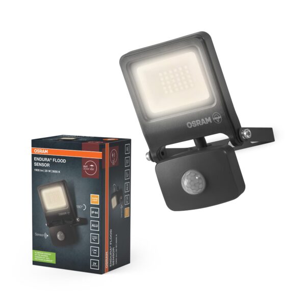 Osram ENDURA Flood Sensor 20W LED Aussenstrahler – Bewegungsmelder 3000K IP65