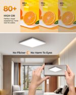 BLNAN LED Deckenleuchte 30cm Dimmbar mit Fernbedienung – 24W Deckenlampe für Schlafzimmer & Wohnzimmer – Bild 6