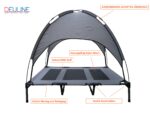 Deuline Hundeliege L mit abnehmbarem Dach – Erhöhtes Outdoor-Hundebett für Garten & Reisen – Bild 8