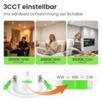 ALUSSO Metall LED Einbaustrahler 230V Dimmbar – 6er Set Badezimmer Spots IP65 – Bild 7