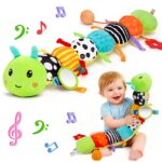 Lypsochaat Musical Raupe – Sensorik Spielzeug mit Musik, Spiegel & Greifling für Neugeborene